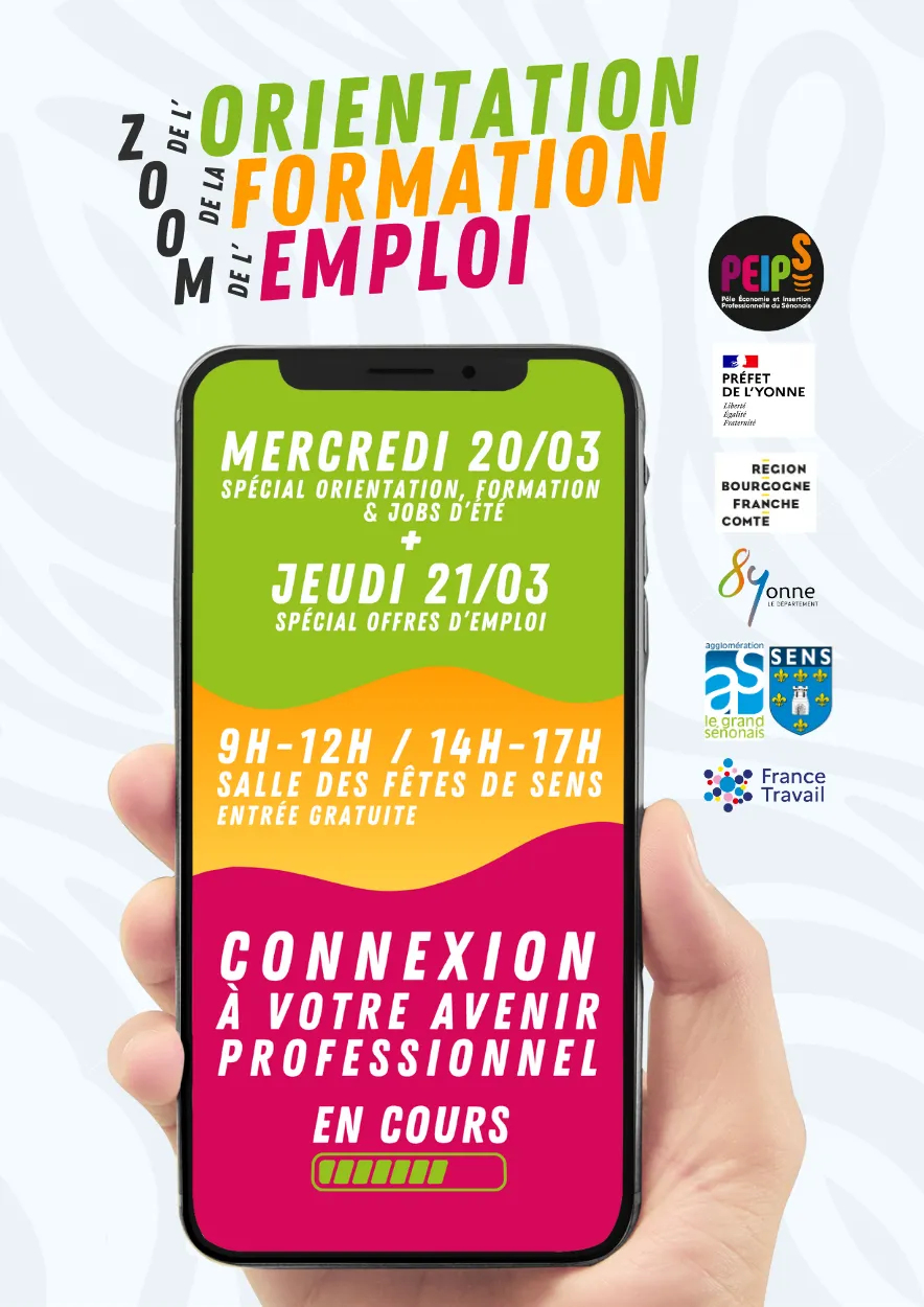 AFFICHE ZOOM DE L'EMPLOI DE L'ORIENTATION ET DE LA FORMATION 2024
