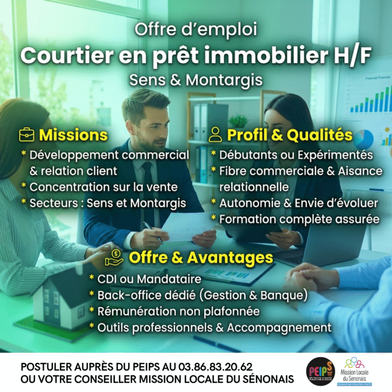 Offre courtier en prêt immobilier à sens et Montargis